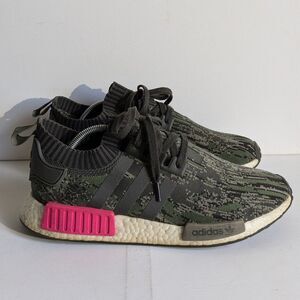 Adidas NMD R1 Utility Camo Gray Primeknit Shoes Men's Size 11.5